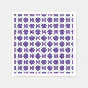 Lila Blumen mit hellem Hintergrund Serviette