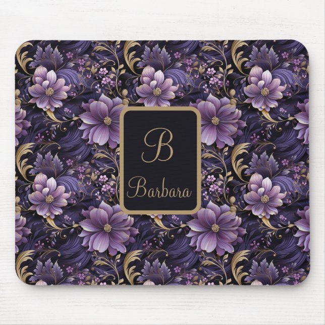 Lila-Blumen Mousepad (Vorne)