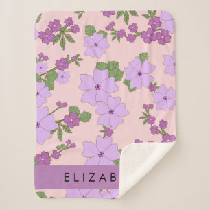 Lila Blumen, Muster von Blume, Ihr Name Sherpadecke