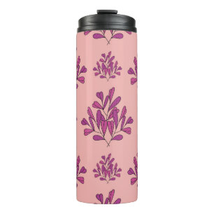 Lila Blumen nahtloser vintage-wiederholender Hinte Thermosbecher