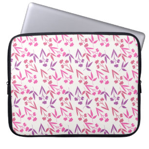 Lila Blumen Nahtloses Muster - Elegante Blüte D Laptopschutzhülle