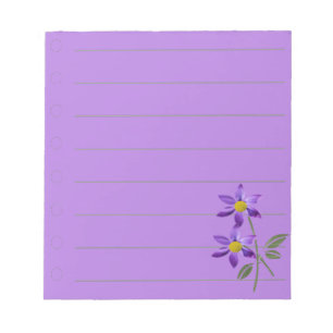 Lila-Blumen-Notizblock: Notizblock