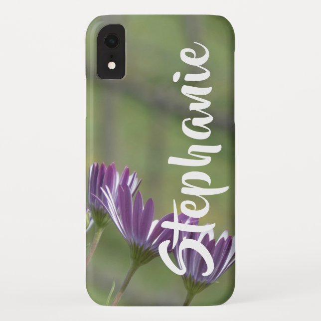 Lila Blumen personalisiertes iPhone XR, XS, XS Case-Mate iPhone Hülle (Rückseite)