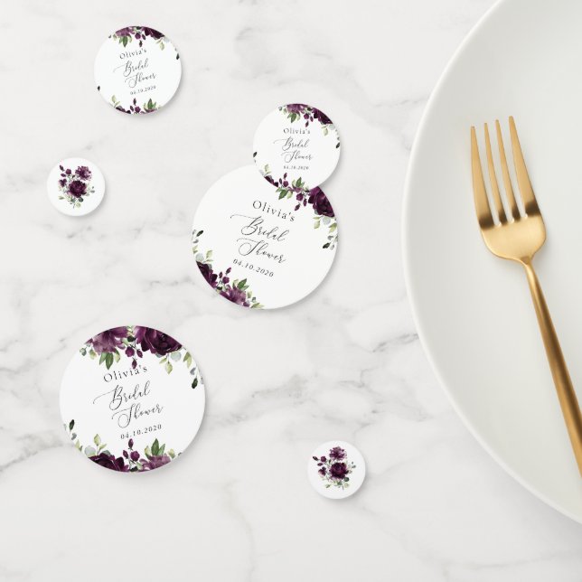 Lila Blumen, Pflaumenblumen, Boho, Brautparty Konfetti (Gruppe)