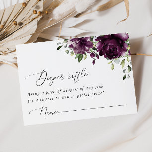 Lila Blumen, Pflaumenblüten, Boho, Windeln Begleitkarte