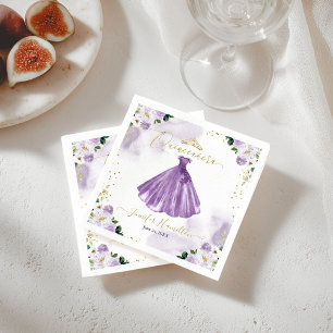 Lila Blumen-Quinceanera-Servietten Serviette