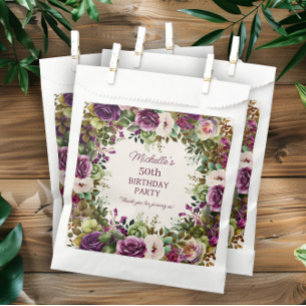 Lila Blumen Rosa Blumen Geburtstag Geschenktütchen