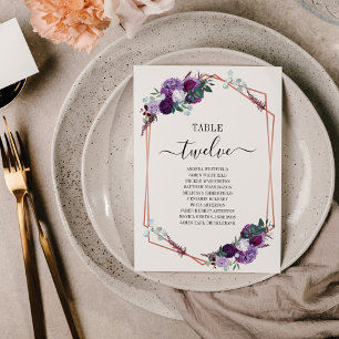 Lila Blumen-Rose Gold-Rahmen-Hochzeitskarte Einladung