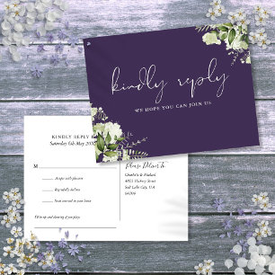 Lila Blumen Songwunsch RSVP Postkarte