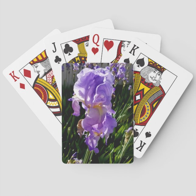 Lila Blumen Spielkarten (Rückseite)