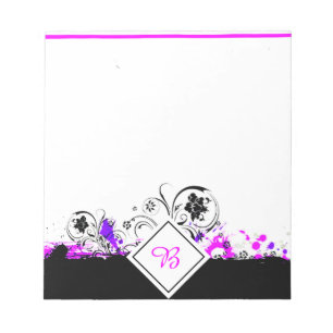 lila Blumen-Spritz Notizblock