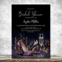 Lila Blumen Stiletto Schuhe Brautparty