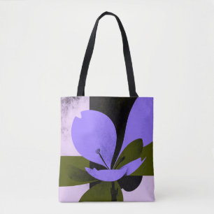 Lila-Blumen-Tasche – Moderne abstrakte Blumenmuste