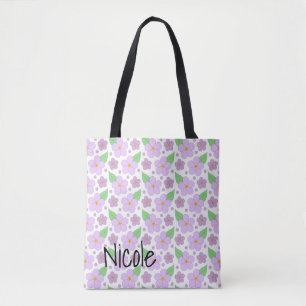 Lila Blumen-Taschen-Tasche