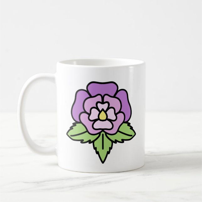 Lila-Blumen-Tasse Kaffeetasse (Links)