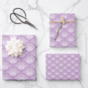 Lila Blumen Thema Geschenkpapier Set