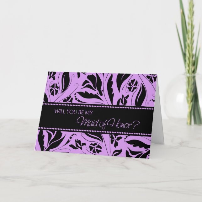 Lila Blumen Trauzeugin Einladungskarte (Vorderseite)