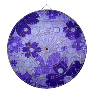 Lila Blumen Vintage Dartscheibe