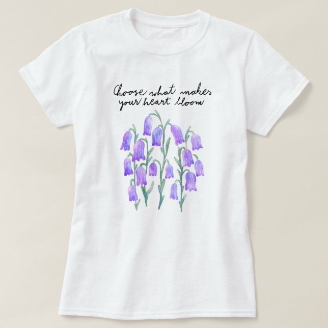 Lila Blumen wählen aus, was Ihr Herz bläst T-Shirt (Design vorne)