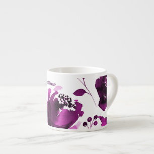 Lila Blumen Wasserfarbe Blumen Elegant Maßgeschnei Espressotasse