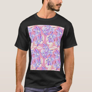 Lila Blumen: Wasserfarben-Blumen-Eleganz. T-Shirt