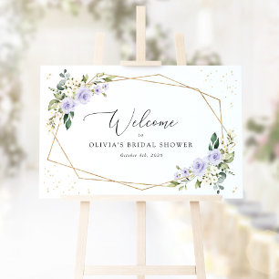Lila Blumen, weiße Blume, Begrüßung von Bridal Poster