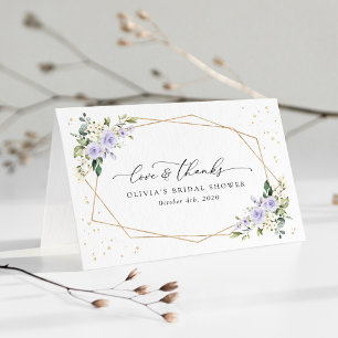 Lila Blumen, weiße Blume, Boho, Brautparty Dankeskarte