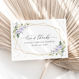 Lila Blumen, weiße Blume, Boho, Brautparty Dankeskarte