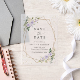 Lila Blumen, weiße Blume, Boho, Save the Date