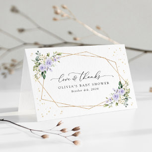 Lila Blumen, Weiße Blumen, Boho, Babyparty Dankeskarte