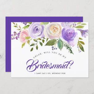 Lila Blumen wird meine Bridesmaid-Karte sein Einladung