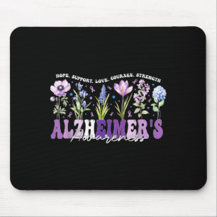 Lila Blumenband unterstützt Alzheimer-Bewusstsein Mousepad