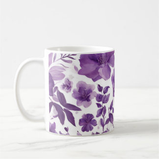 Lila Blumenbild auf 11 oz Kaffee Tasse