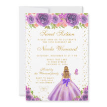Lila Blumenblonde Haarprinzessin Sweet Sixteen