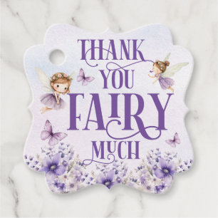 Lila Blumendanken Fairy viel Geschenkanhänger