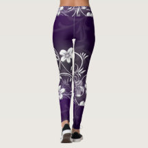 Lila Blumendruck-Leggings Waveline Entwurf