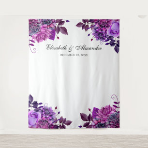 Lila Blumenehe-Fotobooth-Hintergrund Wandteppich
