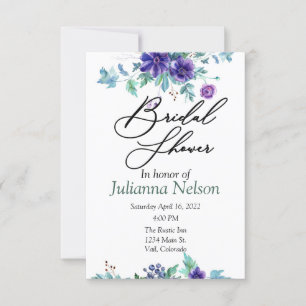 Lila Blumeneinladung Einladung