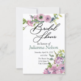 Lila Blumeneinladung Einladung