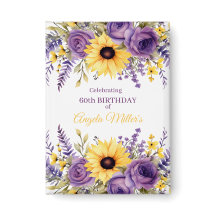 Lila Blumeneinladung zum 60. Geburtstag