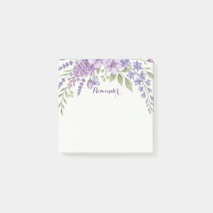 Lila Blumenerinnerung Klebezettel, Lavendel Post-it Klebezettel
