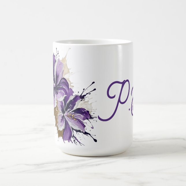 Lila Blumenexplosion Kaffeetasse (Mittel)