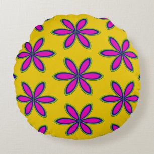 Lila Blumenfleck Rundes Kissen