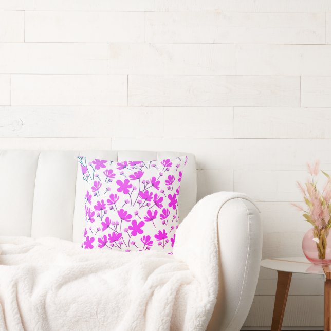 Lila Blumengarten Kissen (Liege)