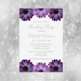 Lila Blumengeburt Folieneinladung