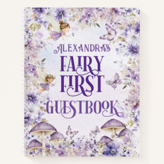 Lila Blumengeist Erstes Gästebuch Deluxe  Notizbuch