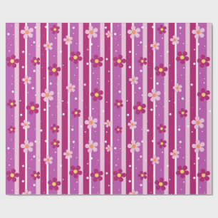 Lila Blumengeschenkpapier Geschenkpapier