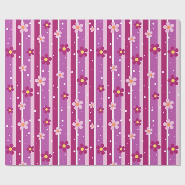 Lila Blumengeschenkpapier Geschenkpapier (Flach)