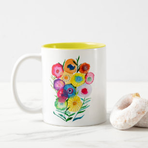 Lila, blumengeschmückte Blume Zweifarbige Tasse