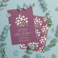 Lila, blumengeschmückte, schöne Babydusche